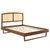 Cane And Wood Full Platform Bed With Angular Legs By ModernWay 13-6699-23