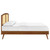 Cane And Wood Full Platform Bed With Splayed Legs By ModernWay 13-6700-23