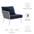 Outdoor Patio Aluminum Left-Facing Armchair By ModernWay 5-5565-23-NAV