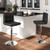 Set Of 2 Square Swivel Adjustable Pu Leather Bar Stools With Back And Footrest Black Hw66492Bk 2 By Cw