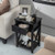Storage End Bedside Drawer Nightstand With Bottom Shelf-Black HW66695BK By CW