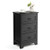 3 Drawers End Storage Wood Side Nightstand-Black HU10088BK By CW