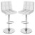 Set Of 2 Square Swivel Adjustable Pu Leather Bar Stools With Back And Footrest-White HW66492WH-2 By CW