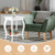 Set Of 2 Accent Side Tables With Shelf HW65646WH-2 By CW
