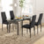 Set Of 4 Fabric Dining Chairs Set With Upholstered Cushion And High Back Kc53983Dk 4 By Cw