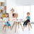 Kid S Modern Dining Table Set With 2 Armless Chairs Hw61364 2 By Cw