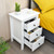 Nightstand End Beside Table Drawers Modern Storage Bedroom Furniture-White HW61313WH By CW