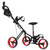 Foldable 3 Wheels Push Pull Golf Trolley With Scoreboard Bag-Red SP37200RE By CW