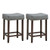 2 Pieces Nailhead Saddle Bar Stools With Fabric Seat And Wood Legs-Gray HW66008GR By CW