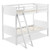 Twin Size Wooden Bunk Beds Convertible 2 Individual Beds-White HW61357WH+ By CW