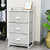 Nightstand Side Table Storage Tower Dresser Chest With 3 Drawers-Gray HW61419WH By CW