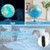 13 Inch Illuminated World Globe 720° Rotating Map With Led Light HW63198 By CW