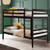 Twin Bunk Bed Children Wooden Bunk Beds Solid Hardwood Brown Hw62351Cf By Cw