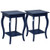Set Of 2 Side Table Sofa Table Night Stand With Shelf-Blue HW65646BL-2 By CW
