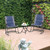3 Pcs Outdoor Folding Rocking Chair Table Set With Cushion Blue Op3638Bl By Cw