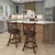 360° Swivel Upholstered Barstools Set Of 2 With Back And Footrest-24 Inches JV11198ES-24 By CW