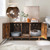 2-Door Cat Litter Box Enclosure With Winding Entry And Scratching Board-Rustic Brown PV10040IN By CW