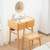 Bamboo Makeup Vanity Table With Stool And Rotating Mirror Jv11087Na Jv11088Na By Cw