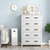 Tall Storage Dresser With 5 Pull Out Drawers For Bedroom Living Room White Jv11930Wh By Cw