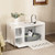 Cat Litter Box Enclosure With Removable Cushion And Front Open Door-White PV10097WH By CW