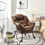 Modern Polyester Fabric Lazy Chair With Steel Frame And Side Pocket Brown Np10118Cf By Cw