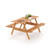 6 Person Picnic Table Set Patio Rectangle With 2 Built-In Benches And Umbrella Hole OP71263 By CW