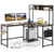 L-Shaped Desk With Power Outlet Hutch-Rustic Brown CB10537US-CF By CW