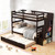 Home Wood Bunk Bed With Guard Rail And 4 Step Storage Stairs No Box Spring Needed Brown Hu10562Cf By Cw
