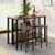 36 Inch 3-Tier Bar Table With Storage Metal Frame Adjustable Foot Pads For Dining Room-Rustic Brown JV11169CF By CW