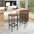 Set Of 4 Bar Stool Set 26 Inch Bar Chair With Metal Legs And Footrest-Rustic Brown JV11177CF By CW
