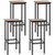 Set Of 4 Bar Stool Set 26 Inch Bar Chair With Metal Legs And Footrest-Rustic Brown JV11177CF By CW