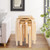 Stackable Stools Set Of 4 With Square Top And Rounded Corners-Natural JV10474NA-4 By CW