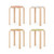 Set Of 4 Bentwood Stackable Stools Dining Stools With Round Tops-Multicolor JV10970CL By CW