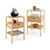 Nightstand Set Of 2 Bamboo End Table With 2 Open Shelves And Drawer-Set Of 2 HU10209NA-2 By CW