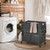 110L 2 Section Laundry Hamper With 2 Removable And Washable Liner Bags Black Jz10084Dk By Cw