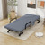 Adjustable Folding Guest Bed Frame With Mattress And Wheels Gray Hw63963Gr By Cw