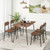 5 Piece Dining Table Set Rectangular With Backrest And Metal Legs For Breakfast Nook Rustic Brown Kc56633Bn By Cw