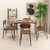 5 Piece Dining Table Set Rectangular With Backrest And Metal Legs For Breakfast Nook-Rustic Brown KC56633BN By CW