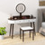 Makeup Vanity Table Set With Led Mirror And 3 Spacious Drawers White Brown Jv11563Bn By Cw
