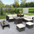 9 Pieces Patio Furniture Set With 32 Fire Pit Table And 50000 Btu Square Propane Fire Pit White Np10618Cf Hw68605Wh By Cw