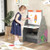 3 In 1 Kids Easel And Play Station Convertible With Chair And Storage Bins Gray Tp10174Gr By Cw