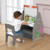3 In 1 Kids Easel And Play Station Convertible With Chair And Storage Bins-Gray TP10174GR By CW