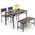 Industrial Style Rectangular Kitchen Table With Bench And Chairs-Gray KC57244GR By CW