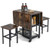 Drop Leaf Expandable Dining Table Set With Lockable Wheels-Brown JV11231CF By CW