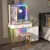 Vanity Table Set With Rgb Led Lights And Wireless Charging Station-White HU10617US-WH By CW