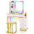 Vanity Table Set With Rgb Led Lights And Wireless Charging Station-White HU10617US-WH By CW