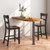 Farmhouse Dining Bar Stool Set Of 2 With Solid Rubber Wood Frame-Black JV11659BK By CW