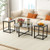3 Piece Coffee Table Set Round Coffee Table And 2Pcs Square End Tables Gray Jv11013Gr By Cw
