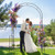 7.9 Feet Metal Garden Arch Backdrop Stand With Fence For Climbing Plants-Black GT4146BK By CW