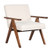 Modern Accent Chair Linen Fabric Armchair With Solid Acacia Wood Frame-Beige JV11516BE By CW